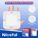 Niceful 50 Count Adhesive Gauze Island Dressing 4" x 4", Water-Resistant Wound Dressing, Sterile & Absorbent Medical Grade Dressing Pads First Aid Pads FSA Eligible