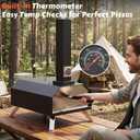 Pizza Oven Outdoor With a Thermometer, Portable Pellet Pizza Stove Wood Fired Stainless Steel Pizza Maker for Backyard or Outside Camping, Pizza Stone(11.25inch*11.25inch)
