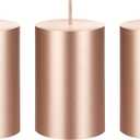 Mega Candles 3 pcs Unscented Solid Rose Gold Pillar Candles, Hand Poured Premium Wax Candle 2 Inch x 3 Inch, Home Dcor, Spas, Weddings, Occasions, Party, Centerpieces, Holidays, Vigils, Prayers