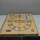 LEIKE 24 Inch Large Wall Clock - Rustic Wooden Silent Non-Ticking Wall Clock with Black Metal Frame, Vintage Farmhouse Decorative for Living Room, Bedroom, Kitchen - Roman Numerals, Modern Design