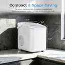 Countertop Ice Maker, Portable Ice Machine with Carry Handle Basket and Scoop, 9 Bullet Cubes Ready in 6 Mins, 26lbs Daily, Self-Cleaning for Home, Kitchen, Camping, RV