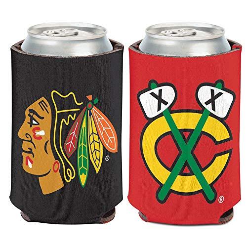 WinCraft NHL Chicago Blackhawks Logo/Go Hawks 1 Pack 12 oz. 2-Sided Can Cooler