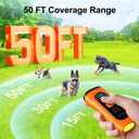 SEDULAN Dog Bark Deterrent Devices Anti Barking Device for Dogs Ultrasonic Bark Stopper Portable Dog Training Tool Indoor Outdoor Up to 50ft Correct Bad Behavior of Own or Neighbor's Dog (Orange)