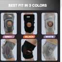 Knee brace for women and men, knee braces for pain relief compression sleeve. Patellar tendon support strap, joint support whit side stabilizer. Running Gear. (Grey)