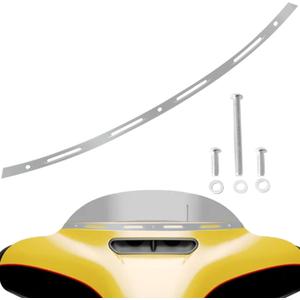 Polished Windshield Trim Chrome CNC Cut Compatible for Harley Davidson Touring 2014-2024 Street Glide Electra Glide Ultra Limited Tri Glide
