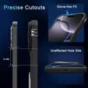 DEERLAMN Case for iPhone 16 Pro Max with Slide Camera Cover+Screen Protector (1 Pack), Rotated Ring Kickstand Military Grade Shockproof Protective Cover-Black