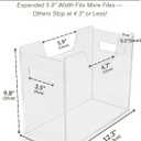 Acrylic File Holder - Clear Hanging File Organizer Box, Modern Acrylic File Folder Organizer, Lucite Hanging File Crate Bin with handles, Transparent Desktop File Folder Box for Letter Size