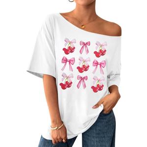 Oversized Jersey Shirts for Women - V Neck Baseball/Football Jerseys Shirt Team Number Y2k Streetwear Tee Tops (White, L)