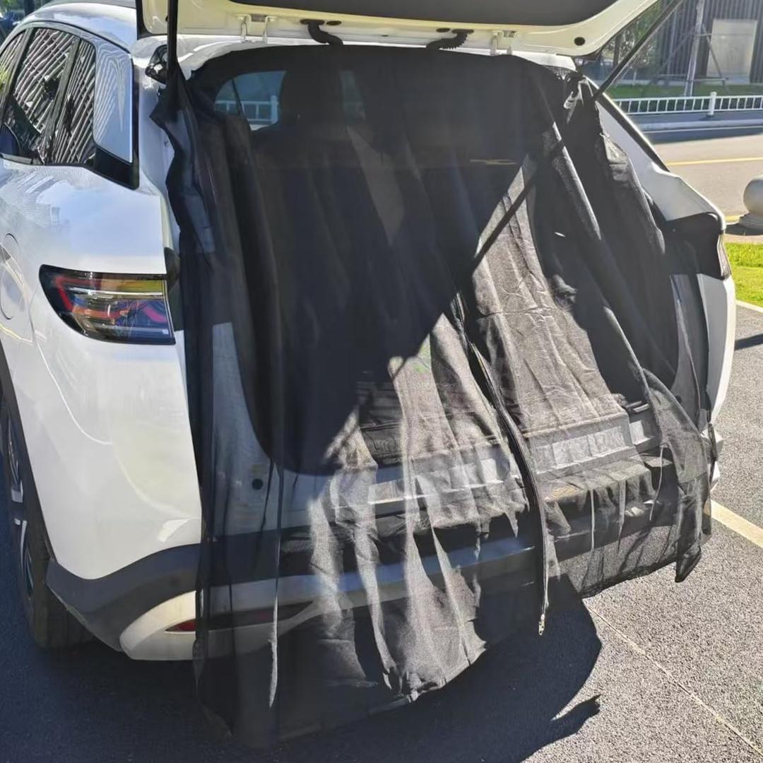 Car Tailgate Mesh Screen, 72"x 58.5" Magnetic Car Net for SUV Camping, UV & Bug Protection, Breathable Auto Gate Hatch Sunshade Net, Universal Camping Accessoires for SUV, MPV, Hatchback
