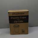 Freshware Clear Plastic Cups with Strawless Sip Lids [100 Cups - 16 oz] Disposable Tumblers for Iced Coffee, Smoothie, Milkshake, Cold Drinks