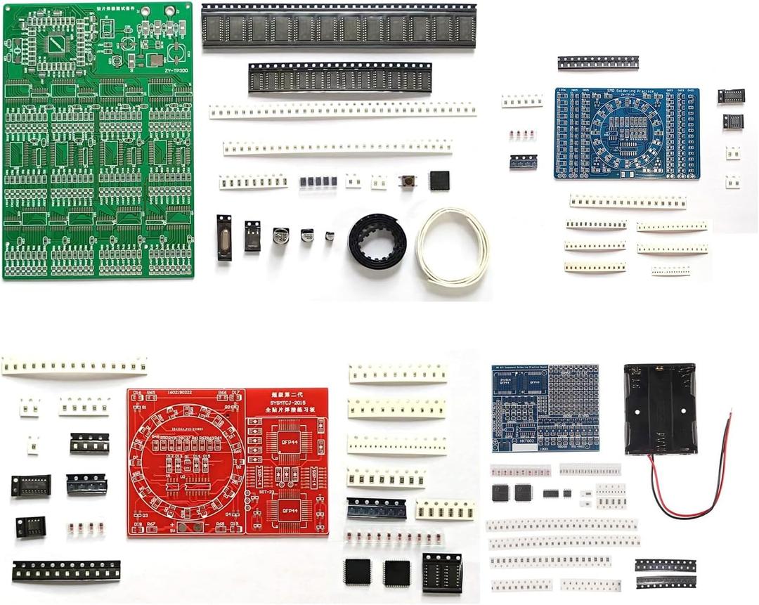 ISolderStore Soldering Practice Kit 4 Kits SMD SMT Kit DIY Electronic DIY Kits Soldering Project Soldering Training Board All in One