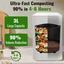 3L Electric Composter for Kitchen, Smart Compost Bin for Countertop, Auto-Cleaning/Odor-Free/LED Display, Turn Kitchen Waste to Dry Compost Fertilizer, Indoor/Outdoor Compost Machine