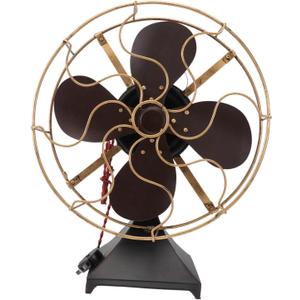KICHOUSE Vintage Iron Standing Fan Retro Table Top Fan for Decor Distressed Finish for Home Bedroom