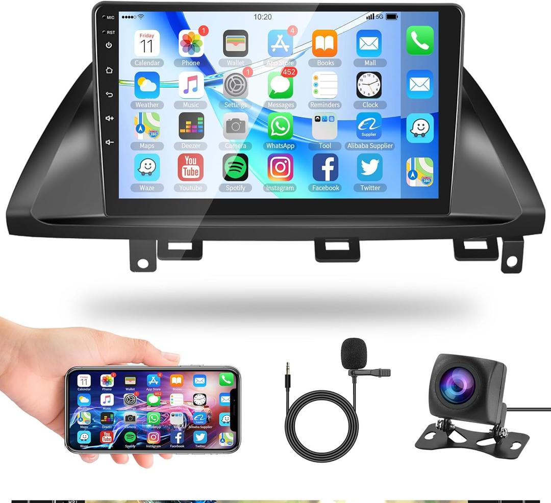 Android Car Radio for Honda Odyssey 2005-2010 GPS Navigation WiFi Mirror Link, Rimoody Car Stereo 10.1 Inch Touch Screen Bluetooth FM/RDS EQ SWC Rear View Camera Microphone