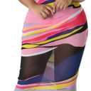 Women's Sexy Swimsuit 3 Piece Thong Bikini Set Triangle Halter Bathing Suit Sheer Mesh Beach Cover Up Maxi Dress, XL