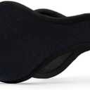 180s Men's Tec Fleece Behind-the-head Ear Warmer, Cold weather Winter Earmuffs (Black)
