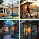 pearlstar 2 Pack Solar Lantern Outdoor Hanging Light Waterproof Metal Solar Lamp for Yard Garden Pathway Patio Porch Decor(Copper)