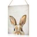 Funny Easter Bunny Wall Decor Easter Rabbit Hanging Wooden Signs for Home Decorations