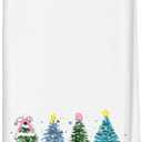 Blue and Green Christmas Tree Kitchen Dish Towels, Preppy Christmas Decor, Coquette Xmas Winter Snowflake Decorative Hand Towels for Bathroom Kitchen Decor, 16x24 Inch