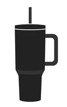 Gifts by Design 8 Ct of 40 Oz Intrepid Stainless Steel Tumbler with Lid, Straw & Handle – Black – Customizable Insulated Cups for Water, Coffee, Hot & Iced Drinks – Great for DIY, Events, Work