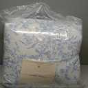 Laura Ashley- King Comforter Set, Cotton Reversible Bedding Set with Matching Sham(s), Farmhouse Home Dcor (Bedford Blue, King)