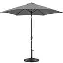 Yaheetech 7.5FT Patio Umbrella with 22lb Umbrella Base Included, Outdoor Market Umbrella with Push Button Tilt, Crank and Sturdy Ribs, Outdoor Yard Sun Shade w/ Stand Heavy Duty Gray