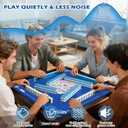 SelfTek Mahjong Mat - 31.5" x 31.5" Anti-Wrinkle Mahjong Mat for Table, Anti Slip Noise Reduction Gaming Mat with Carrying Bag, for Mahjong/Board/Poker/Card Games/Dominoes (Blue)