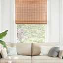CHICOLOGY Bamboo Roman Shade, Cordless Light Filtering Woven Wood Window Treatment for Living Room, Dining Room, Kitchen & Office, Natural Bamboo Blinds for Boho Coastal Decor, Squirrel, 31"W x 48"H