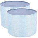 Lamp Shades Set of 2, Drum Lampshade for Table Lamps Floor Lamp, 13" Top X 13" Bottom X 10" High Blue Large Line Fabric Lamp Shades, Easy Assembly Replacement Lampshades