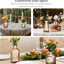 Glass Bud Vases Set of 32 - Amber Assorted Small Mini Glass Vases for Flowers, Crystal Vintage Vase Set, Bulk Centerpieces for Table Dcor, Wedding, Home and Events (Amber, 32 Pcs)