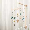 Baby Crib Mobile Cactus Nursery Mobiles Handmade Nordic Style Wooden Nursery Decoration Baby Photography Props Newborn Gift (Green Series)