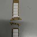 Anne Klein Silicone Fashion Bracelet for Apple Watch, Secure, Adjustable, Apple Watch Replacement Band, Fits Most Wrists (42mm (Series 10) & 38/40/41mm, White/Gold)