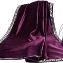 BLESSUME Altar Tarot Table Cloth Divination Wicca Velvet Cloth with Tarot Pouch 24.4 * 24.4 inch Purple