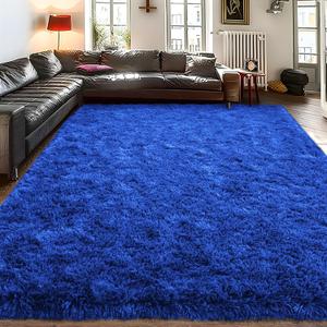 Ultra Soft Rugs for Living Room 6x9 Royal Blue, Large Big Shag Area Rug for Bedroom Nursery, Modern Fluffy Plush Carpet for Girls Boys Kids Room Dorm Home Decor, Upgrade Non-Slip