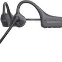 YouthWhisper Bluetooth Headphones with Mic Open Ear Headphones Bluetooth 5.2 Headset with Dual CVC8.0 and ENC Noise-canceling Microphones Bone Conduction Headphones Computer Earphones, 8Hrs Battery (Black Q3pro)