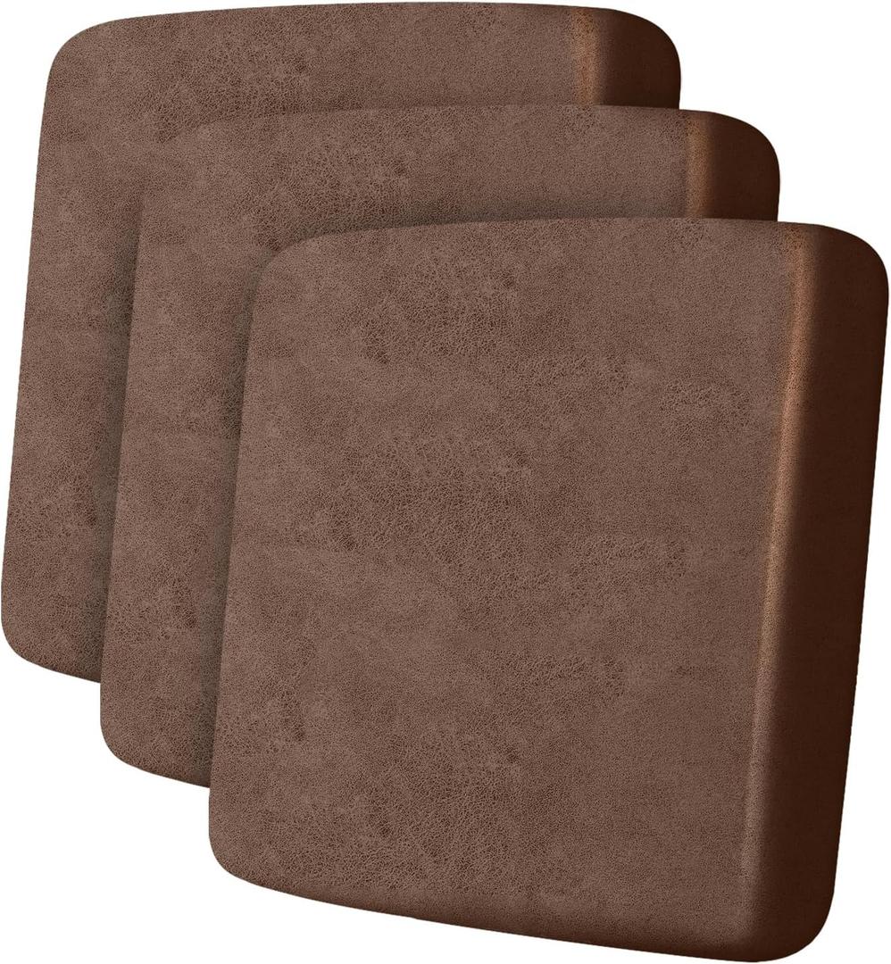 ANARACHON Leather Look Couch Cushion Covers Sofa Seat Slipcovers Sets Couches Furniture Protector for Sectional Armchair Loveseat Pets Kids Stretch Spandex Fabric (3 Cushion Sofa, Brown)