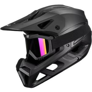 ILM Full Face Mountain Bike Helmet ASTM CPSC Adult with Adjustable Visor for MTB BMX Model HT58, L