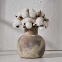 SIDUCAL Ceramic Rustic Farmhouse Vase | 6 Inch Pottery Decorative Flower for Home Decor | Boho Vase | Terracotta for Table, Living Room, Bathroom Decoration, Shelf Decor, Mantel