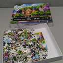 Colorful City Landscape Puzzles for Adults 1000 Pieces. Cozy Vintage Town in Spring Street Jigsaw Puzzles. Challenging Nature,Tree,Flower,Car,Art Puzzles