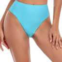 RELLECIGA Women's High Cut Bikini Bottom (Large, Blue2)