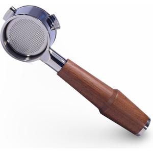 KNODOS Bottomless Portafilter 54mm Walnut for Breville Barista Express, Pro, Touch, Bambino Plus | Premium Naked Portafilter | Fits BES870XL, BES878, BES880 | Includes 1821g Filter Basket