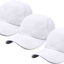 Gelante Plain Baseball Cap Adjustable Back Strap 3 PC (One Size, White)