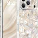 GVIEWIN for iPhone 17 Pro Case for Women, [Compatible with MagSafe] [Upgraded Full Camera Protection], Stylish Floral Shockproof Protective Phone Case for iPhone 17 Pro 6.3", Argentlily/White