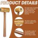 Natural Rawhide Mallet Tool, Rawhide Leather Hammer, Cowhide Carving Tool for Repairing Ring Handles, Jewelry Making, Leather Processing, Woodworking, DIY Handmade Tools 11.2 Inch
