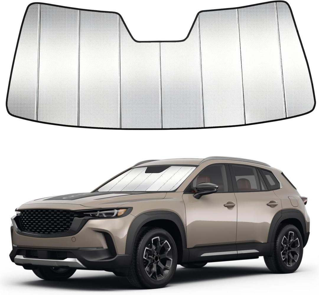 Windshield Sun Shade Custom Fit for Mazda CX50 CX-50 2023-2026, Accordion Folding Thick Window Sunshade Block Heat 99% UV Rays Sun Visor Keep Cooler Car Accessories