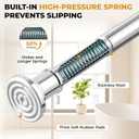Silver Long Curtain Rod Tension Shower Curtain Rods 30 to 120 inch Adjustable Heavy Duty Rods for Bathroom Windows Outdoor Spliced Telescopic Design No Drill No Slip Stainless Steel