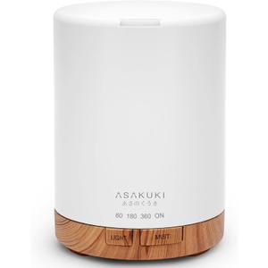ASAKUKI 300ML Essential Oil Diffuser, Quiet 5-in-1 Premium Humidifier, Home Fragrance Aroma Diffuser with 7 LED Color Changing Light and Auto-Off Switch -Light Brown