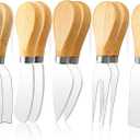 10 Pcs Cheese Knives, Wooden Handle Cheese Knife Set for Charcuterie Board, Mini Steel Stainless Cheese Cutter, Spreader, Fork for Party Wedding Christmas, Charcuterie Accessories