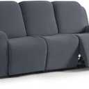 TAOCOCO Recliner Sofa Covers 8-Pieces Stretch Large Couch Covers for 3 Seats Reclining Slipcovers Soft Jacquard Pattern Furniture Protector (Grey)