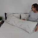 Green Leaf Collection - Shredded Memory Foam Pillows, Body Pillow, Adjustable with Zipper Green Viscose of Bamboo Cover, Soft Bed Pillow for Sleeping, Made in USA